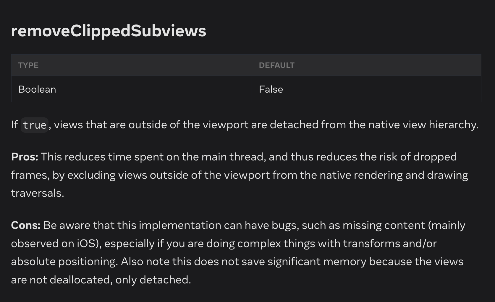 removeClippedSubviews
