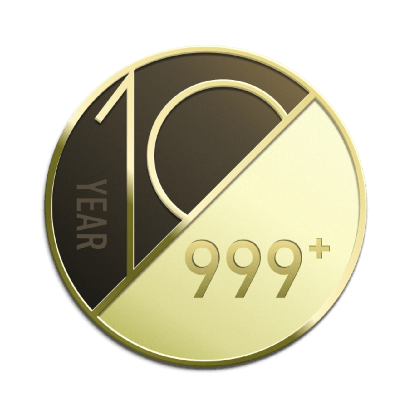 10-year 999+ medal